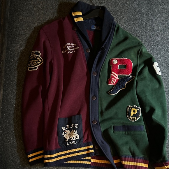 baseball jacket red blue yellow green jacket